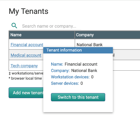 managing accounts tenant support